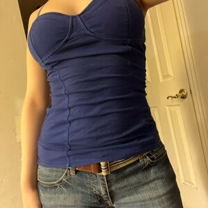Women's Navy Blue Fitted Cami Tank Top